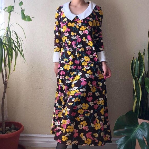 𝅺VINTAGE Arjon 70s Maxi Dress - Picture 1 of 4